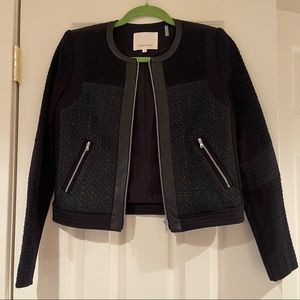 Rebecca Taylor Tweed Jacket with Leather Details